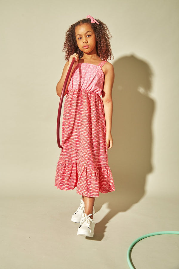 Vestido Sienna Pink com Vermelho
